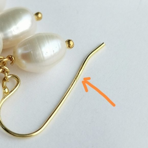 Host PICK New white freshwater pearl carnelian dangle earrings - Picture 2 of 5